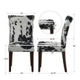 thumbnail image 3 of Weston Home Ayana Cowhide Parsons Dining Chairs, Set of 2, Black Cowhide, 3 of 8