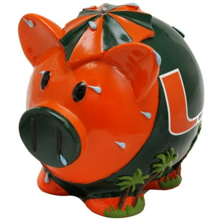 Miami Hurricanes NCAA 8 Inch Resin Piggy Bank