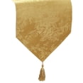 thumbnail image 3 of Elrene Home Fashions Poinsettia Elegance Jacquard Holiday Table Runner, Gold, 13" x 70", 3 of 4