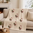 thumbnail image 6 of Festive Santa & Christmas Tree Flannel Throw Blanket, Soft Polyester Decorative Holiday Cover For Indoor Sofa Bed Bedroom Living Room Home Decoration.B:39.37*27.56in, 6 of 6