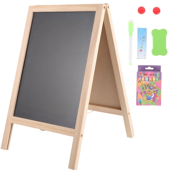 CCOCC Tabletop Double-sided Wooden A-frame Chalkboard Sign for Writing and Drawing