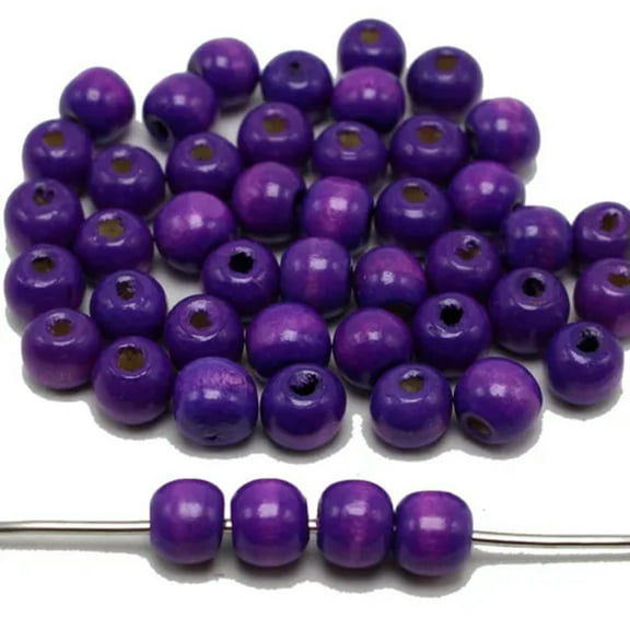 U8MO 200 10mm Round Wood Beads ~ Wooden Beads Color for Choice-Purple