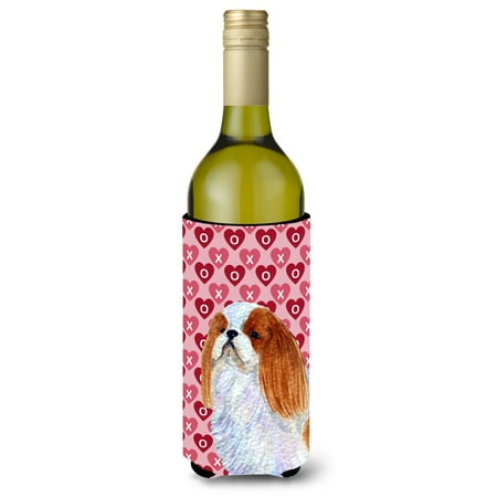 

Caroline s Treasures SS4507LITERK English Toy Spaniel Hearts Love and Valentine s Day Portrait Wine Bottle Hugger Wine