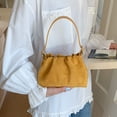 thumbnail image 4 of HUISZJ Faux Suede Shoulder Bag, Shoulder Bag with Adjustable Strap, Crossbody Bag Drawstring Top Handle Bag for Travel Winter Fall (Yellow), 4 of 10