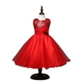 thumbnail image 2 of Styles I Love Little Kid Girls Sleeveless Sequin Tulle Flower Girl Dress Wedding Pageant Party Dresses 2-8Y, 5 Colors (Red, 150/6-7 Years), 2 of 5