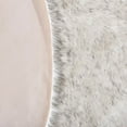 thumbnail image 6 of Ghouse Round White With Grey Tips Area Rug 6 feet, Thick and Fluffy Faux Sheepskin Machine Washable Circle Plush Carpet, Faux Sheepskin Rug for Living Room, Bedroom, Kids Room, 6 of 6