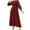 Wine, variant on Women's Long Sleeve Dress Vintage Pullover Abaya Prayer Clothes