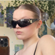thumbnail image 4 of Gafas de sol deportivas de lujo para mujer y hombre, lentes de una pieza, estilo Punk, diseñador de marca, Y2K, UV400, 4 of 5