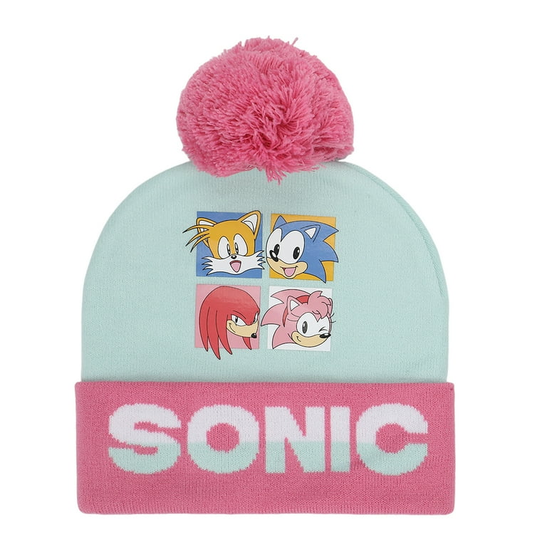 Bioworld Sonic the Hedgehog Pink White Youth Beanie Gloves Set