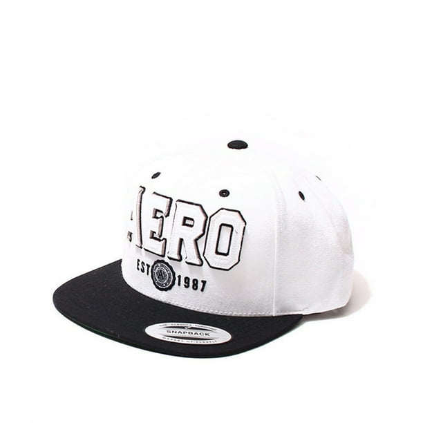 Aeropostale Mens Logo Snapback Gorra de béisbol, Blanco, Talla