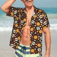 thumbnail image 4 of Uemuo Skulls Printed Regular Fit Short Sleeve Casual Hawaiian Shirt for Men,Aloha shirt,Tropical shirt,Floral print shirt,Vacation Beach shirt-X-Large, 4 of 9