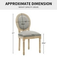 thumbnail image 5 of King Louis Back Side Chair Set of 4 Upholstered Linen Dining Room Chairs French Country Dining Chairs, Light gray, 5 of 9