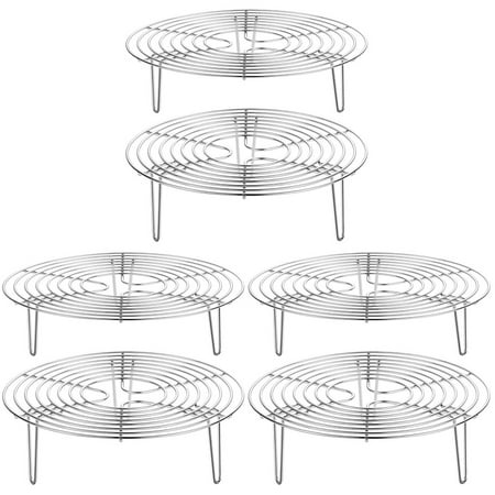 

BESTONZON 6 Pcs Stainless Steel Wok Rack Heat-resistant Steaming Rack Household Steam Rack Camping Accessory