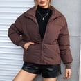 thumbnail image 4 of Womens Winter Quilted Jackets Long Sleeve Full Zip Jacket Coats With Pockets Puffy Coat Womens Ladies Lightweight Winter Jacket Moms Jacket Long Hooded Sweater Women Womens Style Winter Coat Women, 4 of 4
