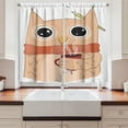thumbnail image 2 of Ambesonne Owl Kitchen Curtains, Animal Coffee Student, 55"x45", Cinnamon Sand Brown, 2 of 3