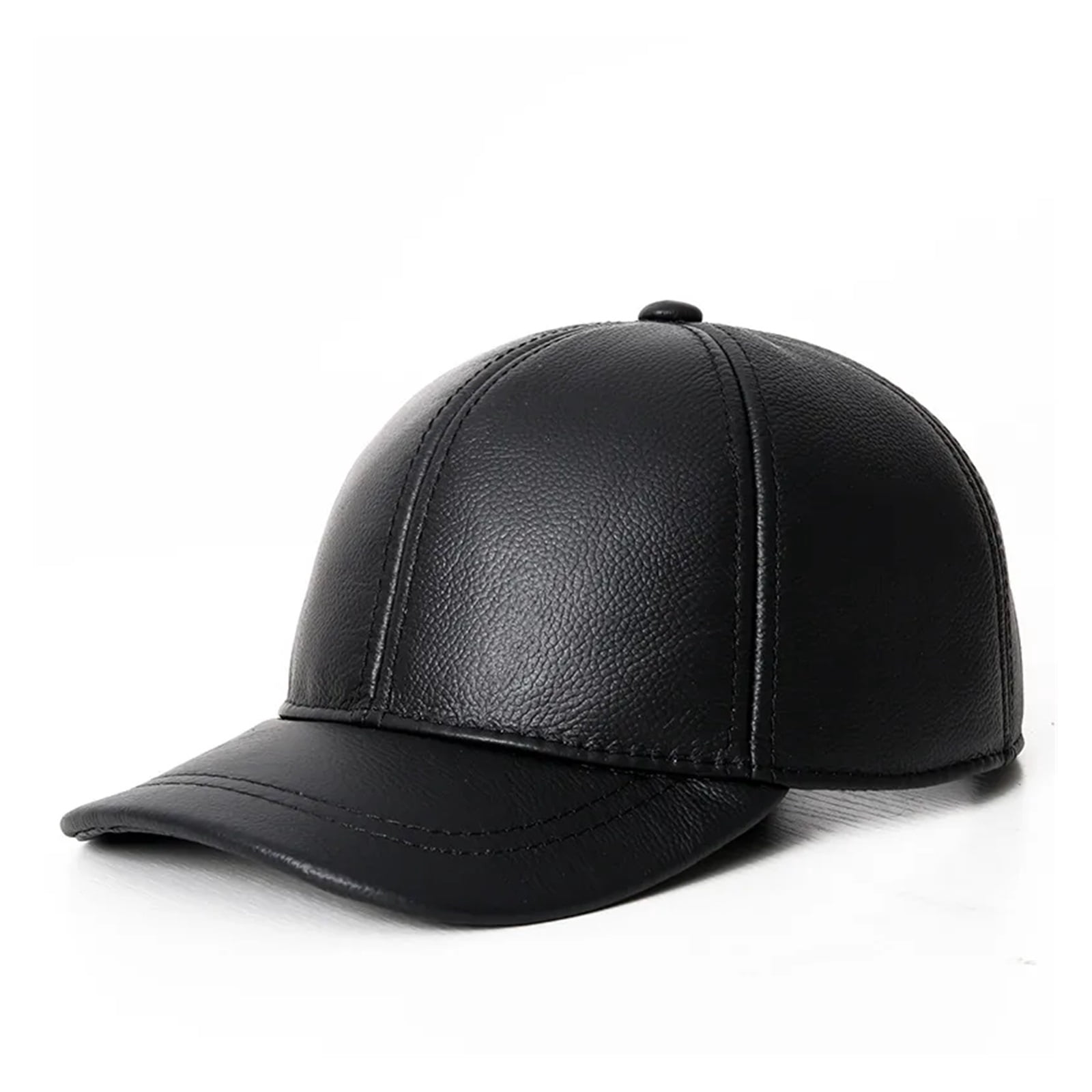 Baseball Leather 100% Genuine Caps For Men And Women With Cowhide Warm Earmuffs Cap Outdoor Leather Sunbonnet Hat ,Fashion Design