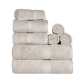 thumbnail image 2 of Premium Egyptian Cotton Highly Absorbent Assorted 8-Piece Plush Towel Set - 30" x 55", 20" x 30", 13" x 13", 2 of 9