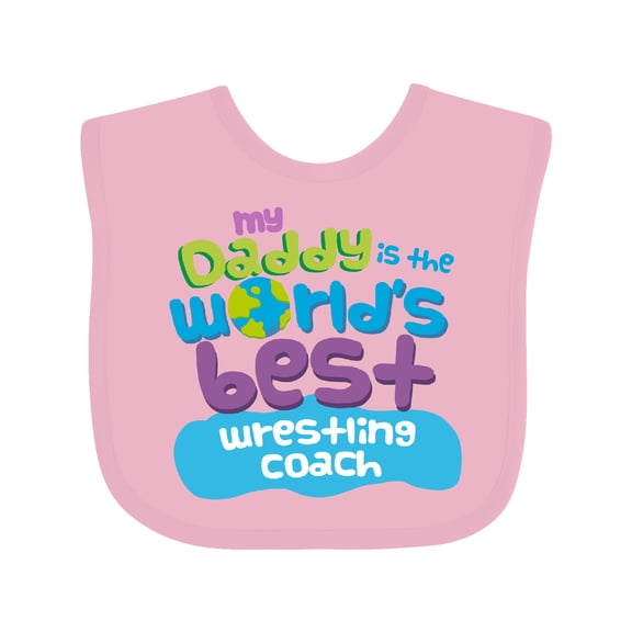 Inktastic Daddy is Worlds Best Wrestling Coach Boys or Girls Baby Bib