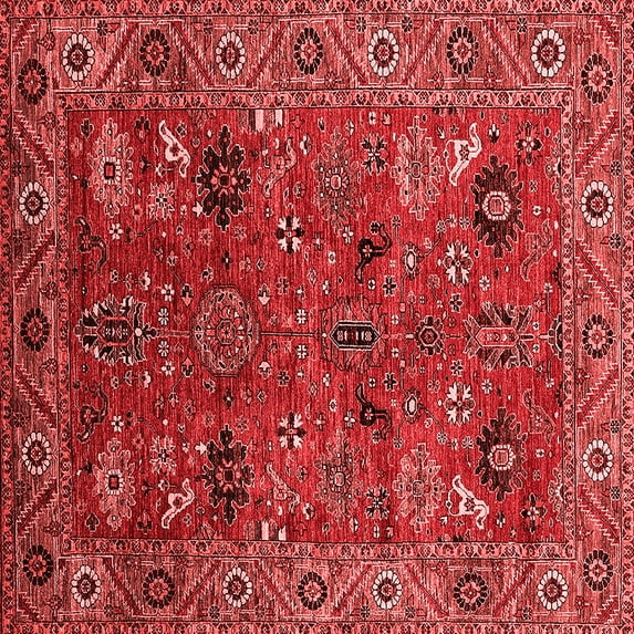 Ahgly Company Indoor Square Oriental Red Traditional Area Rugs, 3' Square
