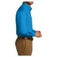 thumbnail image 3 of Mens Long Sleeve Professional Uniform Carefree Cotton/Polyester Poplin Shirt Coastal Blue 3X-Large, 3 of 6