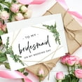 thumbnail image 4 of Koyal Wholesale Wedding Day Gift Cards with Envelopes Set of 8 Geometric Greenery To My Bridesmaid On My Wedding Day, 4 of 5