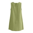 thumbnail image 5 of Dvprdro Womens Casual Summer Mini Dress Crewneck Sleeveless Ruffle Detail Side Pockets Shift A Line Dress Solid, 5 of 8
