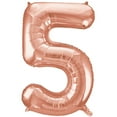 thumbnail image 2 of Unique Industries Foil Big Number 5 Shaped 34.0" Bronze Solid Print Birthday Balloon, 2 of 4