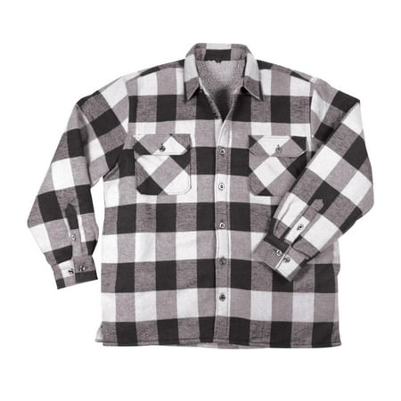 - Extra Heavyweight Brawny Sherpa-Lined Flannel Jacket in Blue, Red or White Plaid