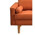 thumbnail image 5 of US PRIDE FURNITURE Partone 57.9'' Vegan Faux Leather Square Arm Loveseat -Red Orange, 5 of 5