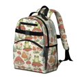thumbnail image 2 of Mushroom and Frog Cream Pattern Backpack for School, Cute School Bag with Adjustable Shoulder Straps and Padded Back, 15.25"x11.5"x5.25", 2 of 3
