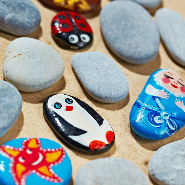 PGN 40 River Rocks for Painting Flat and Smooth Painting Rocks for