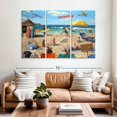 thumbnail image 2 of Elephant Stock Dog Beach Wall Art - Horizontal Multi Panel Canvas - Living Room Wall Decor - Humor Multi Panel - Blue And Beige Decor By Lucia Heffernan - 65" x 42", 2 of 8