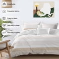 thumbnail image 3 of 3 Piece Brown Stripe Duvet Cover Set Queen Size,Microfiber Comforter/Quilt Cover with Corner Ties and 2 Pillowcases,Modern Rustic Horizontal Brown Striped All Season Soft Bedding with Zipper Closure, 3 of 8