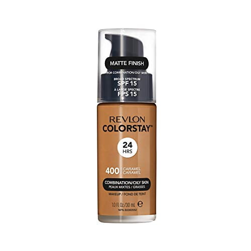Revlon ColorStay Liquid Foundation Makeup Combination/Oily Longwear Medium-Full with Matte Finish, Caramel (400), oz