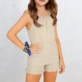 thumbnail image 5 of hengsof Girls Two Piece Summer Set for 5-16 Years Old Sleeveless Ruffle Hem Camisole Top Elastic Waist Shorts Casual Kids Outfit, 5 of 8