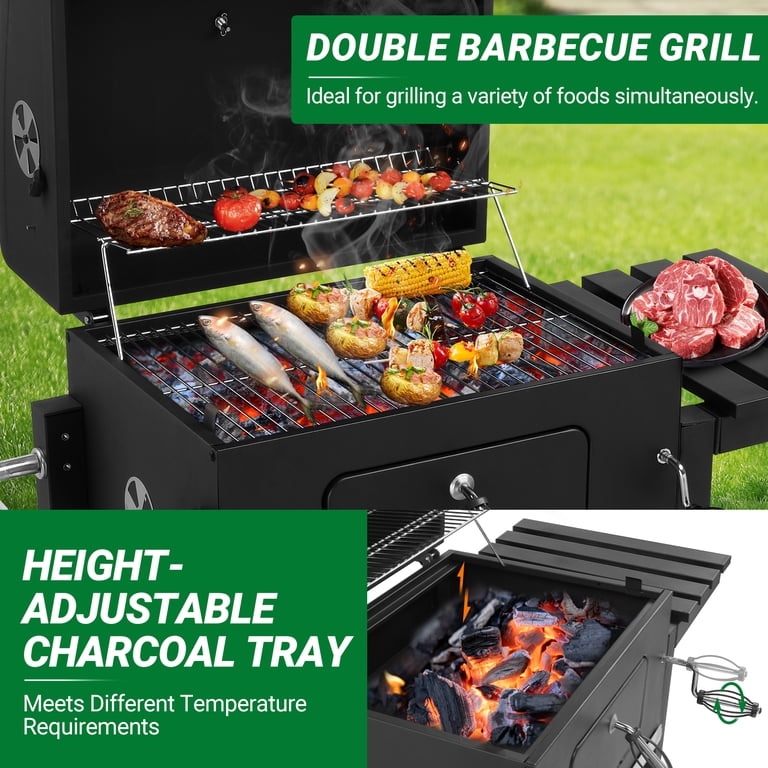 Zimtown BBQ Grill Outdoor Charcoal Barbecue Pit Smoker with for