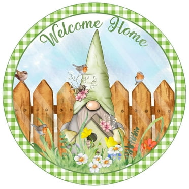 VerPetridure Gnomes Ornament Welcome Sign Decorative Vintage Wall Hanging Home Garden