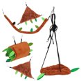 thumbnail image 4 of Jaula colgante para mascotas, accesorios para hamaca, diseño de hoja, canal de hamaca, columpio para animales pequeños, marrón, 5 uds., 4 of 5