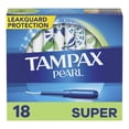 thumbnail image 6 of Tampax Pearl Plastic Tampons, Super Absorbency, Unscented, 18 Count - Pack of 12 (216 Total Count) (packaging may vary), 6 of 10
