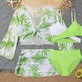 thumbnail image 5 of Girls Swimsuit 3 Piece Bathing Suits for 5-12 Years Hawaiian Bikini Set with Cover Ups Skirt, 5 of 8