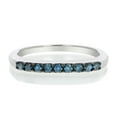 thumbnail image 2 of Vir Jewels 1/4 CTTW Blue Diamond Ring Wedding Band for Women .925 Sterling Silver Prong Round, 2 of 7