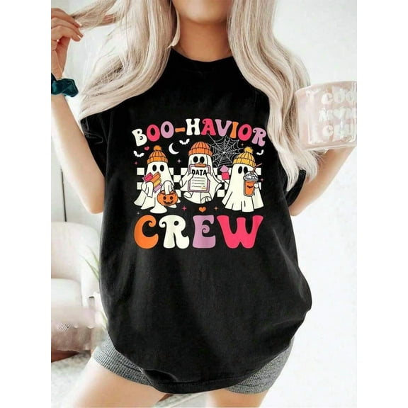 100% Cotton Retro-Havior Crew Behavior Analyst Halloween ABA RBT T-Shirt Summer Tops For Women