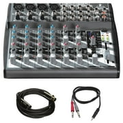 Behringer (1202FX) Xenyx Premium 12-Input 2-Bus Mixer w/ Xenyx Mic Preamps + Pro Audio Bundle Includes, Premier Series XLR 10' Male to XLR Female Cable & 3ft. 1/8" TRS Male to Two 1/4" TS Male Cable