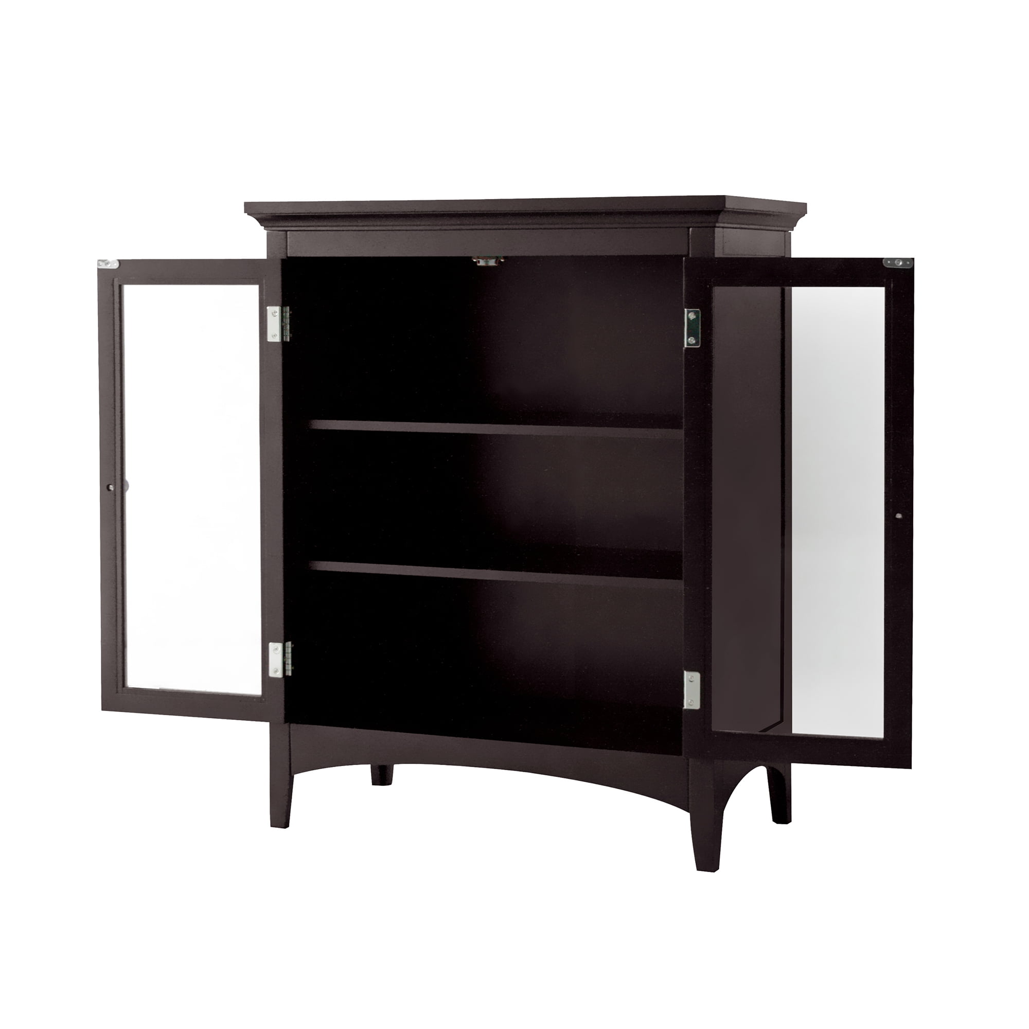 Teamson Home Madison Freestanding Storage Floor Cabinet with Glass Doors and Adjustable Shelves