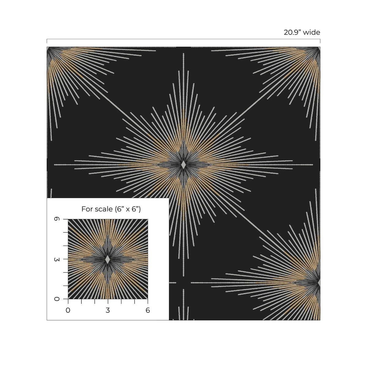 NextWall Ebony Stellar Geo Peel and Stick Wallpaper