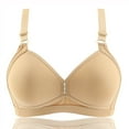 thumbnail image 3 of Ersazi Womens Bras No Underwire Full Support Bras Double Breasted Comfortable Breathable Anti-Exhaust Base Solid Non-Steel Ring Non-Magnetic Buckle Underwear Beige Xl, 3 of 3