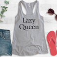 thumbnail image 2 of Lazy Queen Tank Top, Ladies Racerback Tank Top, Nap Tank, Napping Tank, Heather Gray, XX-Large, 2 of 3