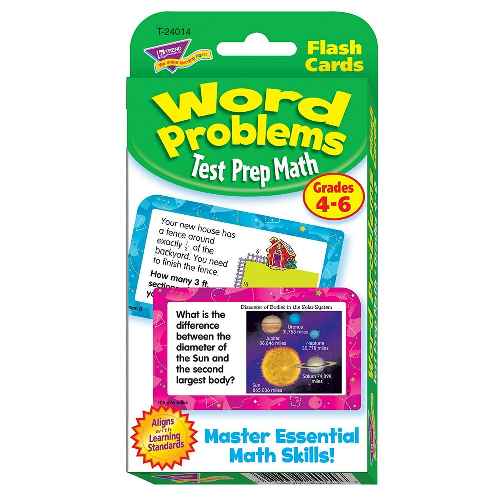 Trend T24014 Challenge Flash Cards, Math Grades 46, 3 1/8 x 5 1/4, 56