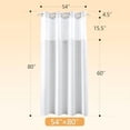 thumbnail image 5 of White Fabric Shower Curtain Set, Cotton Blend, Waffle Weave, with Snap in Replacement Liner，54 x 80 inches, 5 of 5