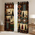 thumbnail image 3 of Homewish Tribal Hippie Aztec Black Out Curtains for Men, Rustic Reindeer Moose Curtains Pack of 2 (42x63 Each), Retro Western Patchwork Bedroom Curtains, Window Curtains Home Decor, 3 of 7